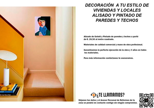 DECORACIÓN  A TU ESTILO DE VIVIENDAS Y LOCALES ALISADO Y PINTADO DE PAREDES Y TECHOS