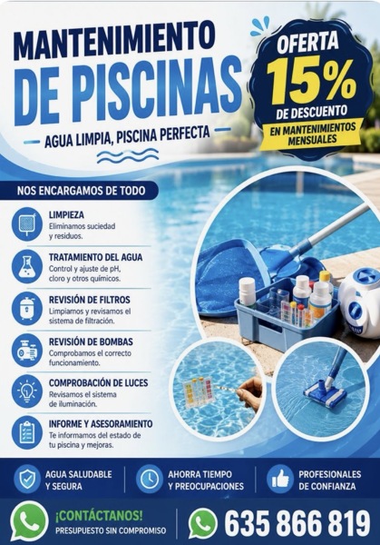 Descuentos en mantenimientos de piscina