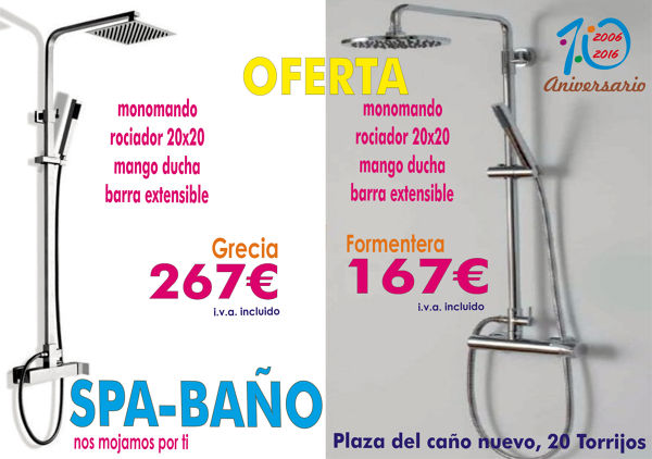 grifería con columna