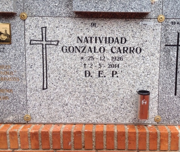 Lápida de Nicho Cementerio Sur