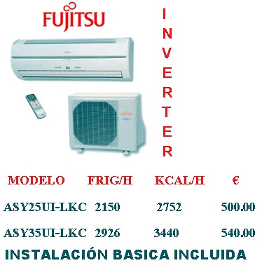  OFERTAS AIRE ACONDICIONADO FUJITSU VERANO 2012