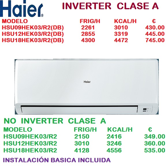 OFERTAS AIRES ACONDICIONADO  HAIER VERANO2012