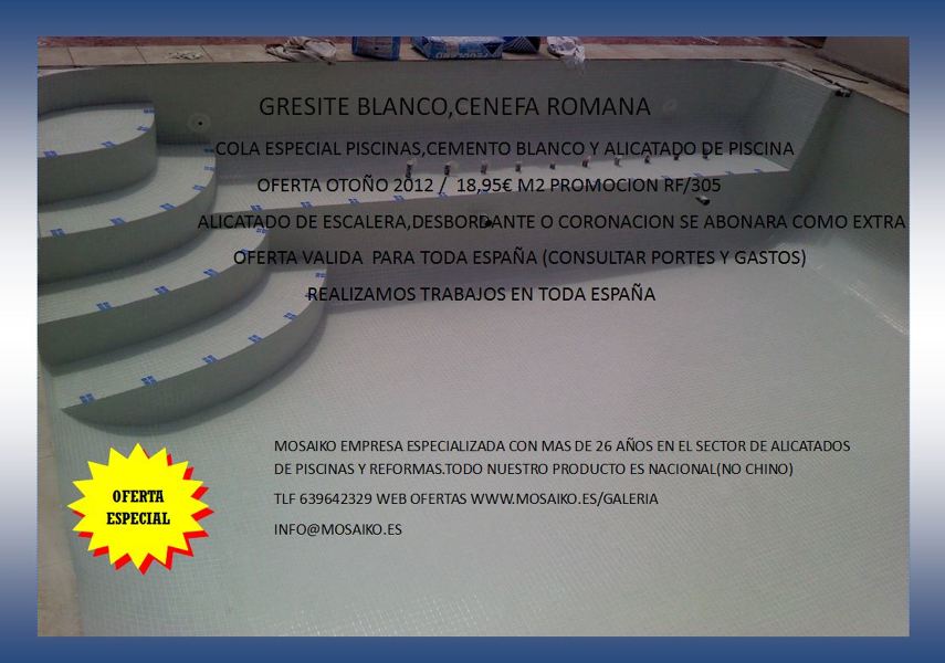 OFERTAS EN ALICATADO DE PISCINAS 2012