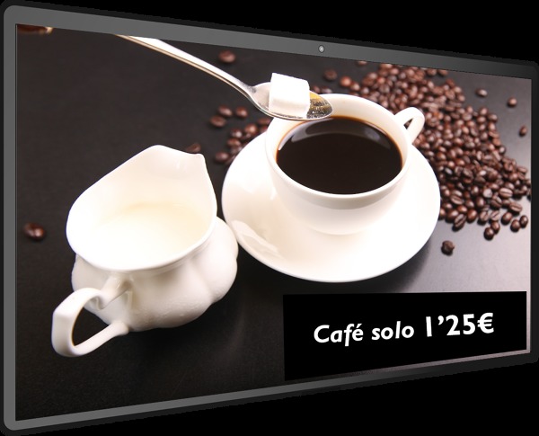Pantalla de Publicidad para Cafeterías