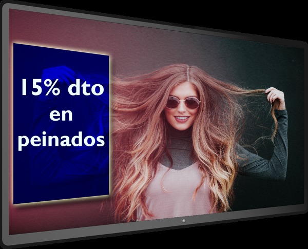 Pantalla de Publicidad para peluquerías