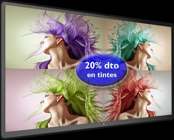 Pantalla de Publicidad para peluquerías