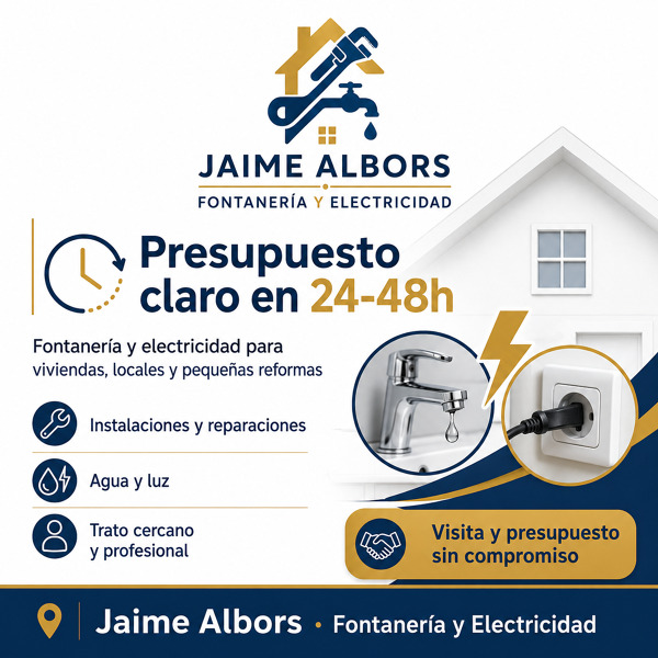 Presupuesto claro en menos de 24-48h para fontanería y electricidad