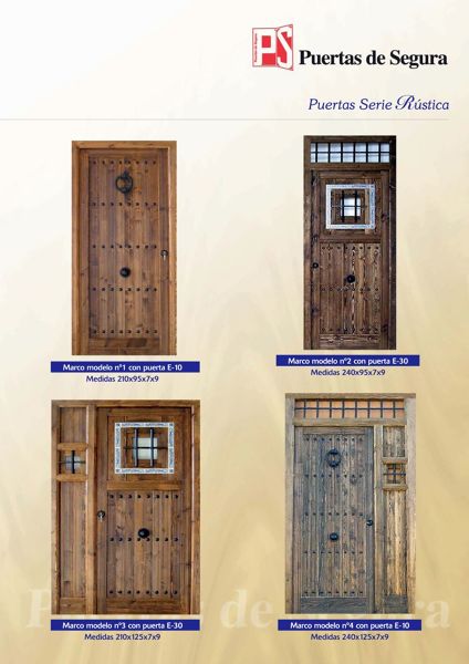 Puerta y marco de entrada rústica