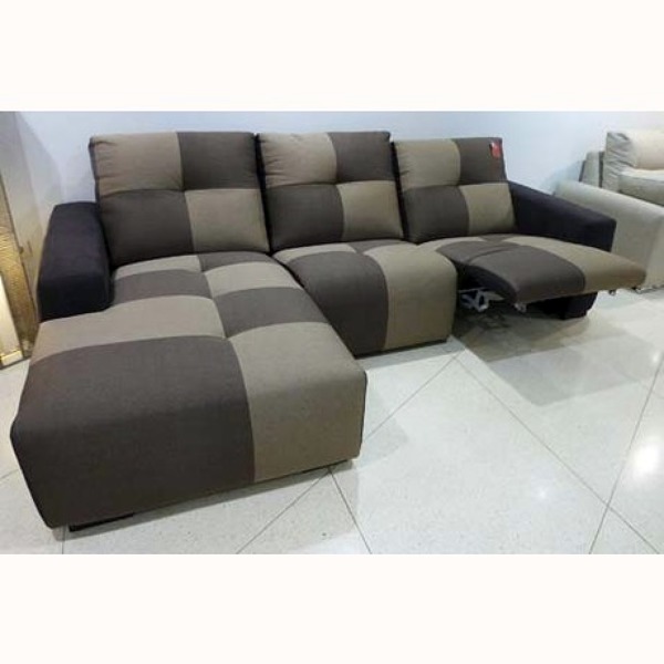 sofa chaise longue chema bicolor marron