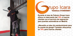 10% descuento en reparación de averías y mantenimiento de puertas automáticas