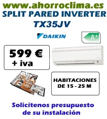 Oferta Split Pared Inverter Daikin Tx35jv 599 € + IVA