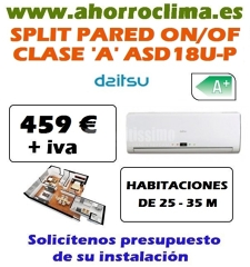 Oferta Aire Acondicionado Daitsu Split Asd18u-p Clase A 459 € + IVA