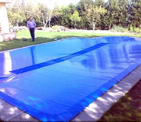 lona pvc bicolor cubre piscina de invernaje
