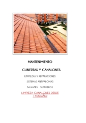 MANTENIMIENTO DE CANALONES Y CUBIERTAS