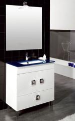 Mueble de 80 cm. Blanco con encimera de cristal Azu