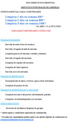 OFERTA LIMPIEZA DE COMUNIDADES