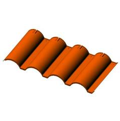 Panel de teja plástica de 4 ondas