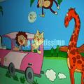 Mural autobus en la selva