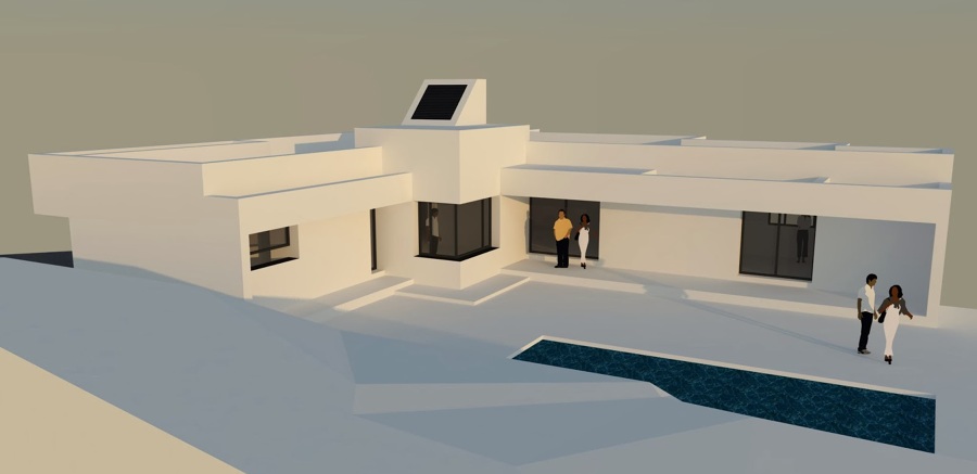 3D ANTERIOR A OBRA DE VIVIENDA UNIFAMILIAR AISLADA