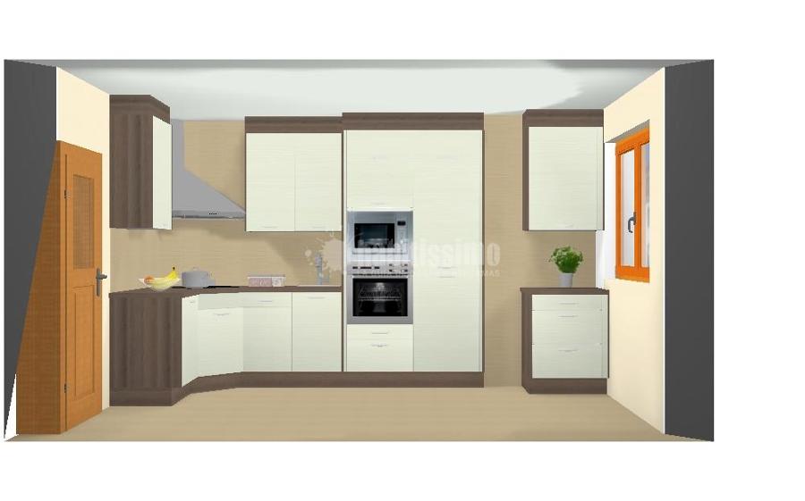 Proyecto de cocina y baño Pino Magnolia 