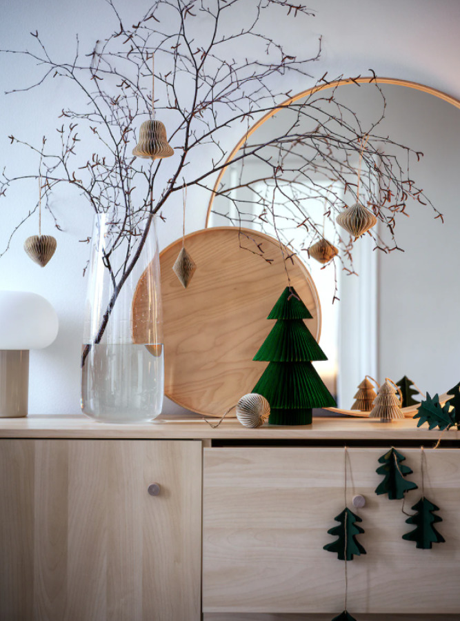 Adornos navideños de papel de IKEA
