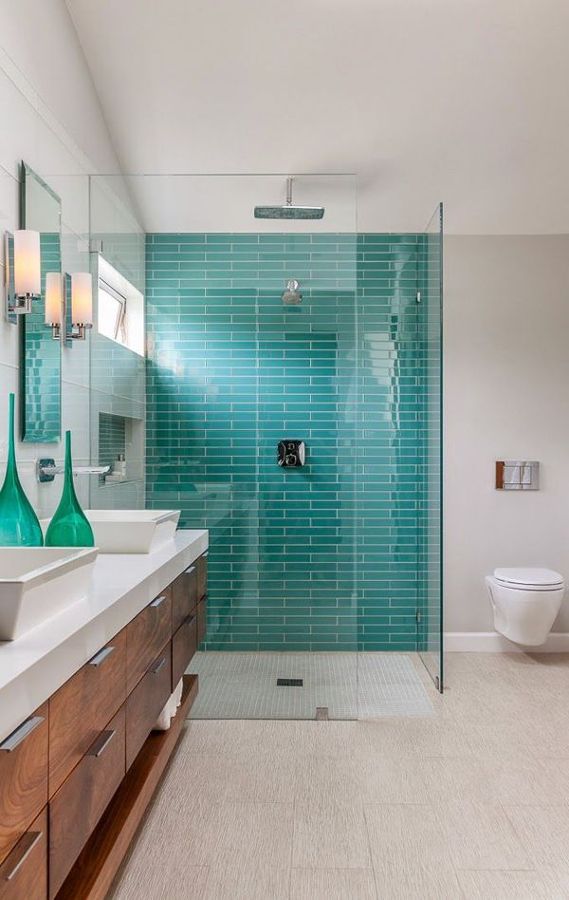 Baño azulejos verdes