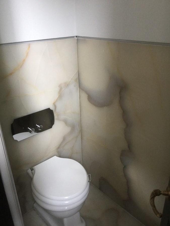 Baño de ónix blanco