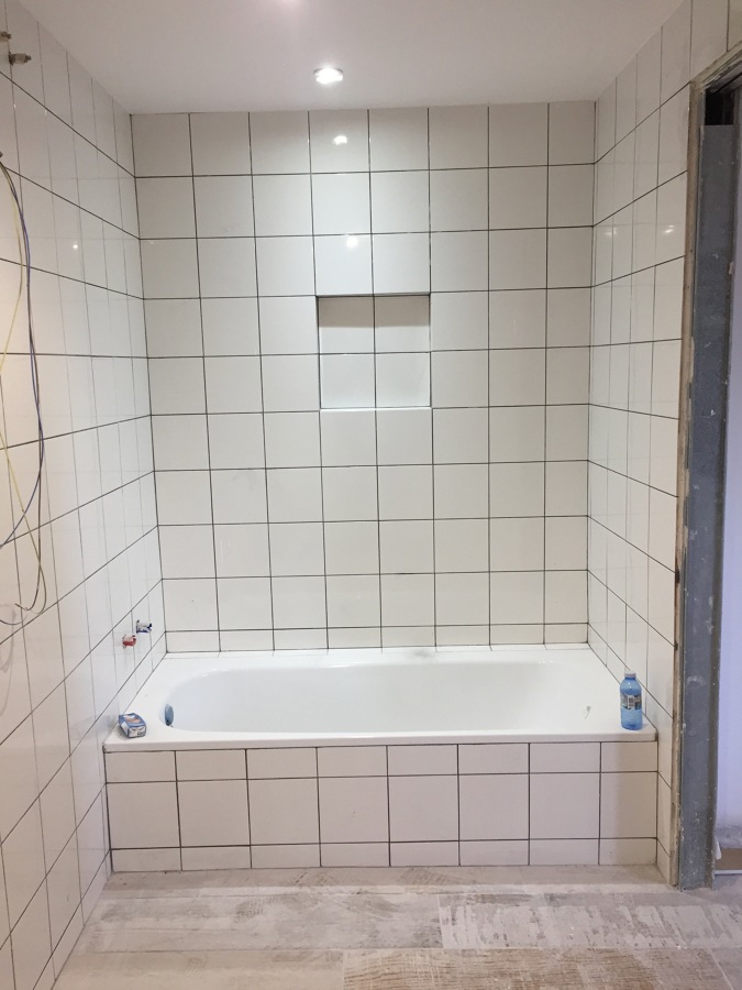 baño en proceso