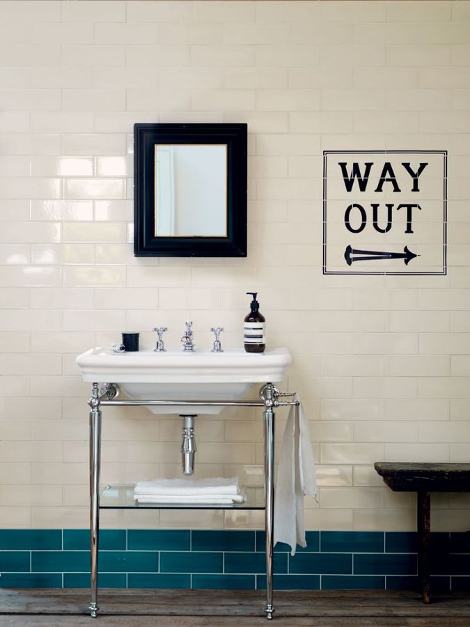 Azulejos tipo metro: un clásico que vuelve entre lo vintage e ... Baño Ideas Industriales