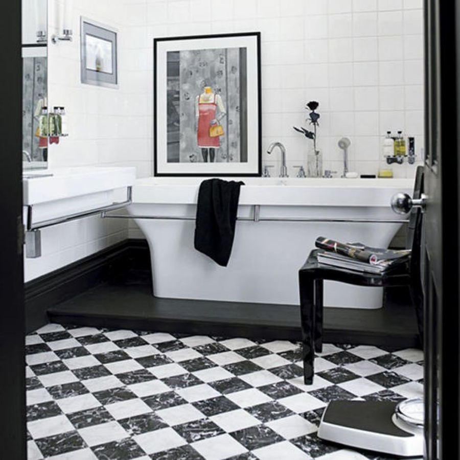 Foto: Baño en Negro y Blanco con Ducha de Marta #995360 - Habitissimo