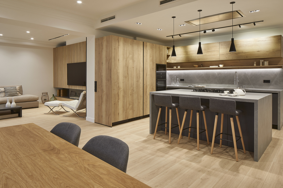 Cocina y living