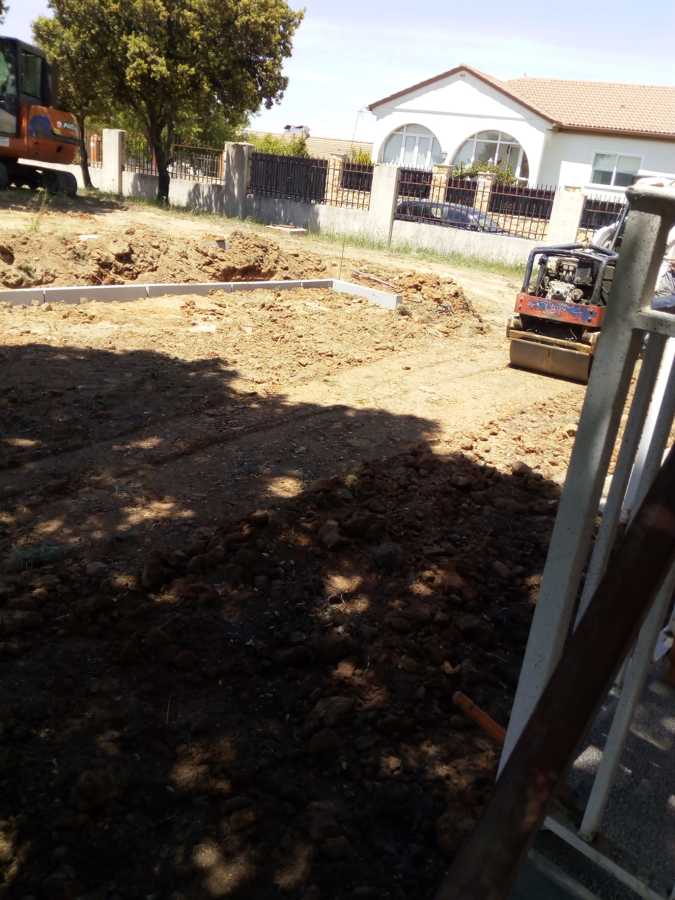 Compactación base terraza nueva