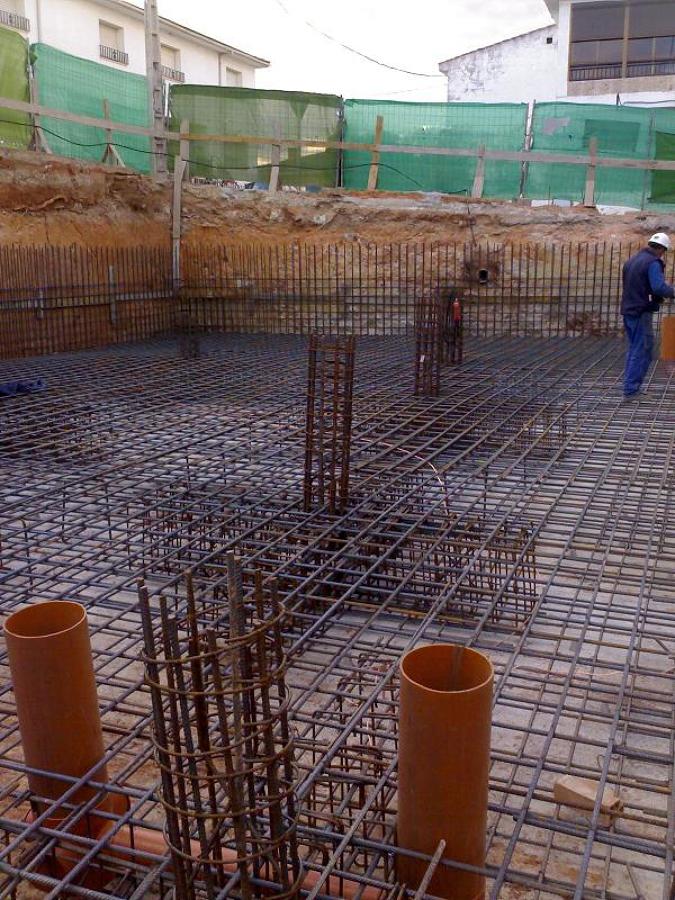 crucetas pilares en cimentacion 