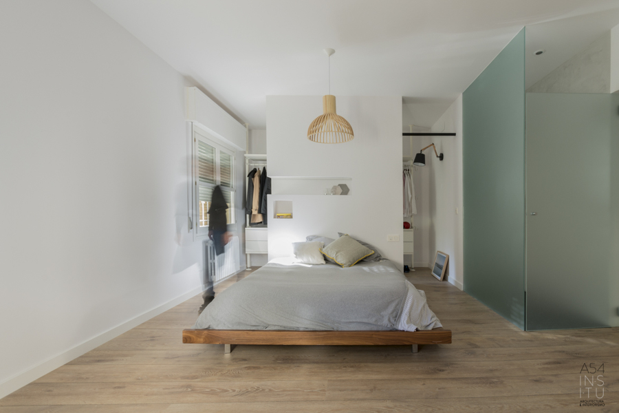 Dormitorio diáfano
