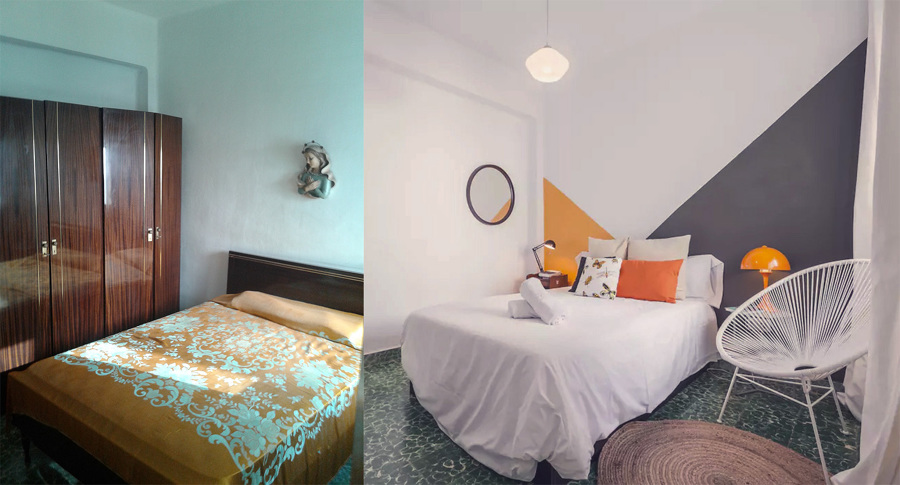 El antes y después de un dormitorio