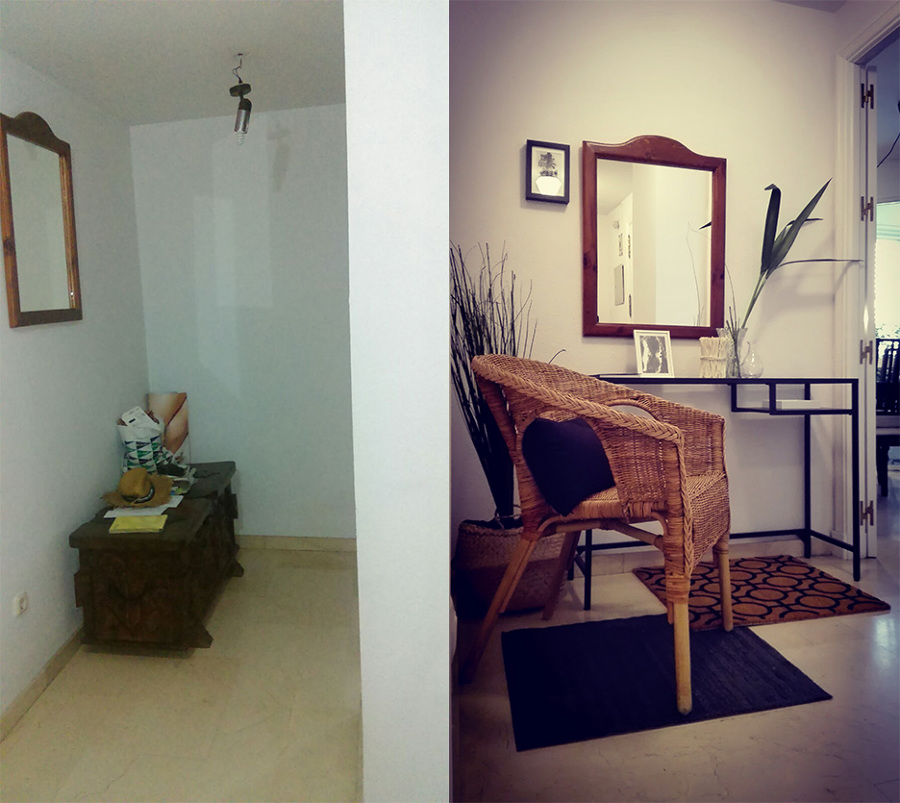 El antes y después del hall de entrada