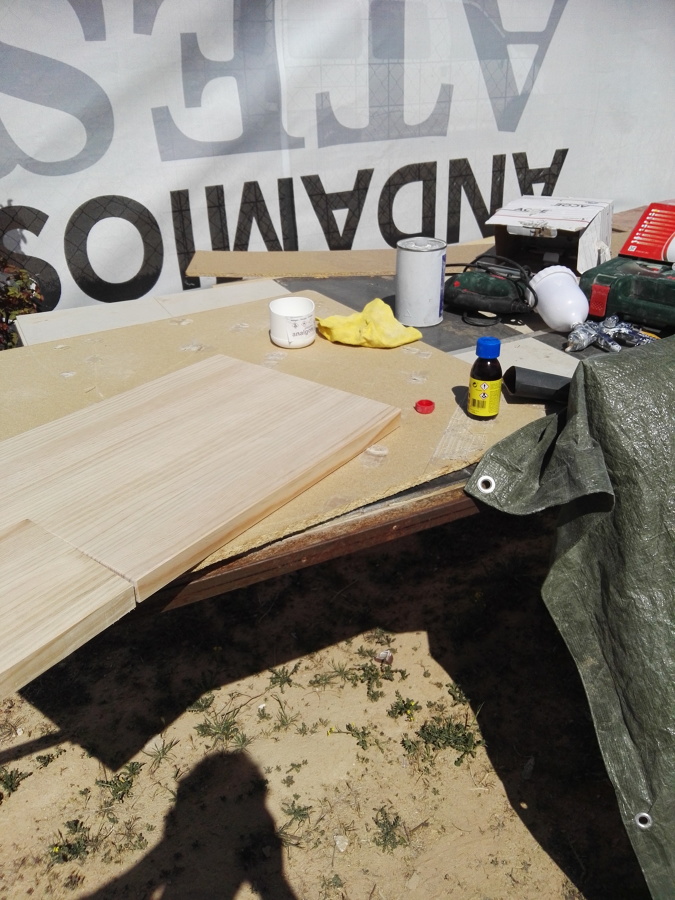 Elaboracion de encimera de pino natural