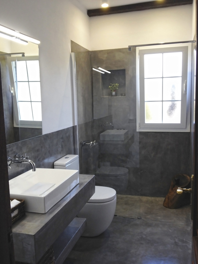 Encimera y ducha de obra