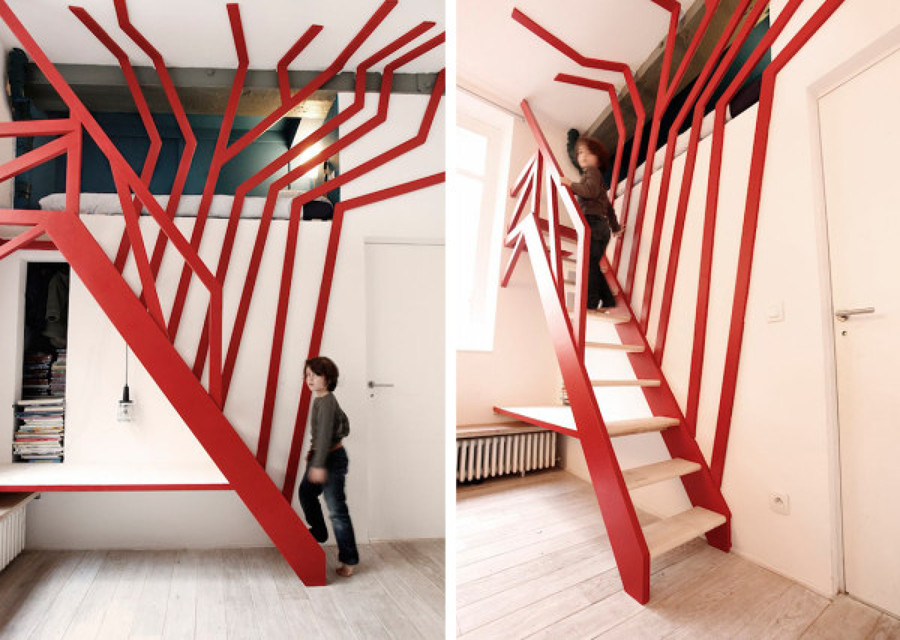escalera que es como una escultura
