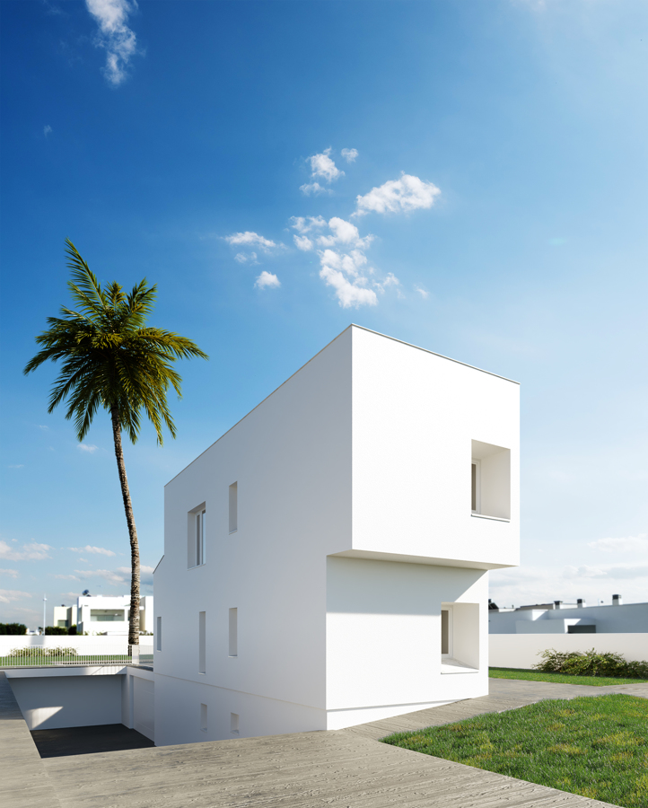 Estudio Cgm Infografías Render Vivienda Unifamiliar con Piscina, el
