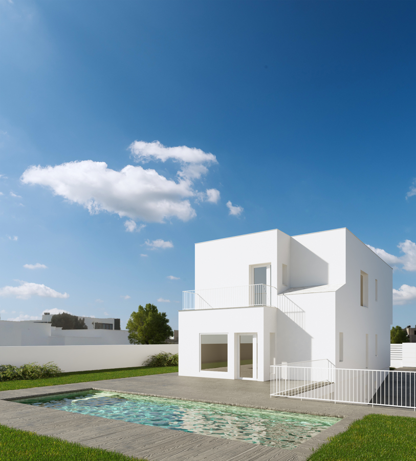 Estudio Cgm Infografías Render Vivienda Unifamiliar con Piscina, el