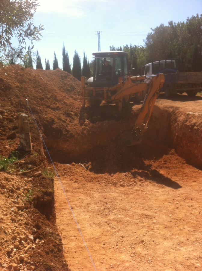 Excavación del vaso.