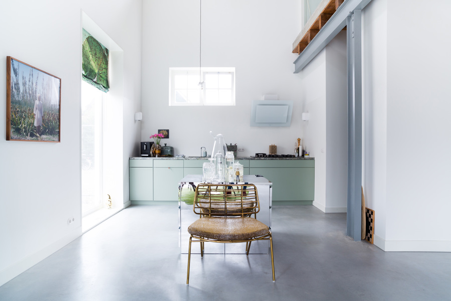Cocina en color verde