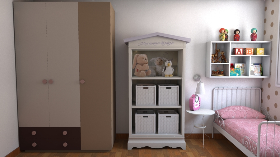 Habitación infantil con toques románticos.