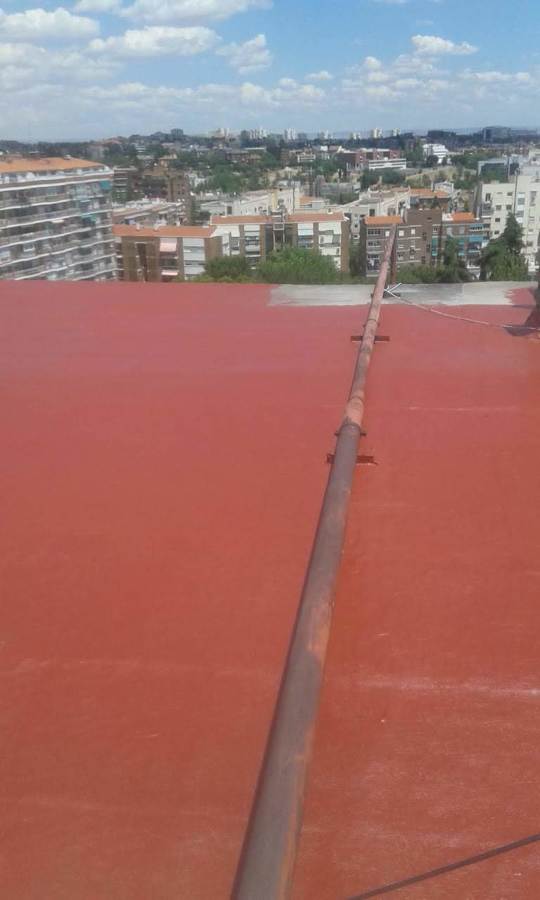 Impermeabilizacion de cubierta con fibra de vidrio y caucho liquido