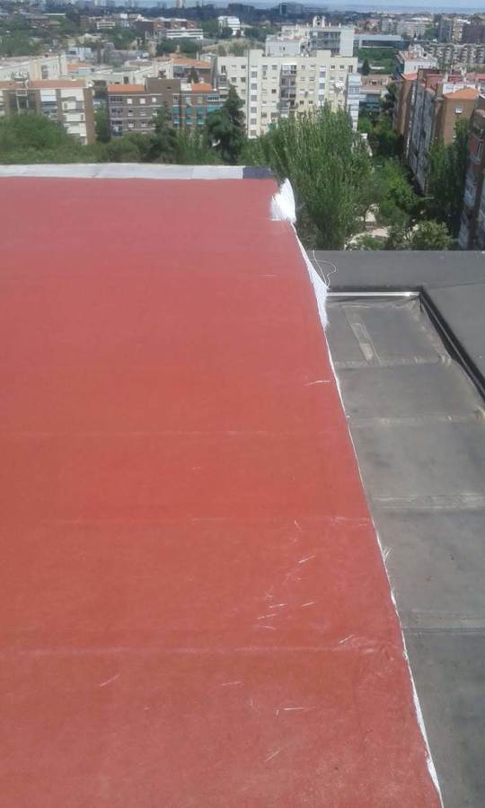 Impermeabilizacion de cubierta con fibra de vidrio y caucho liquido