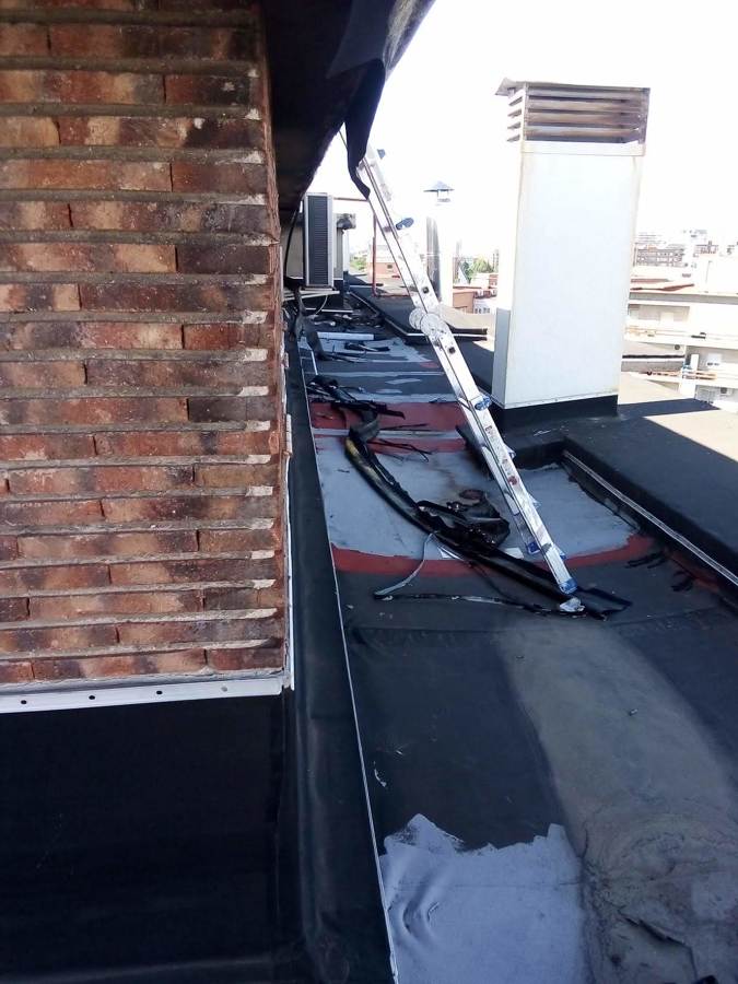 Impermeabilizacion de cubierta con fibra de vidrio y caucho liquido