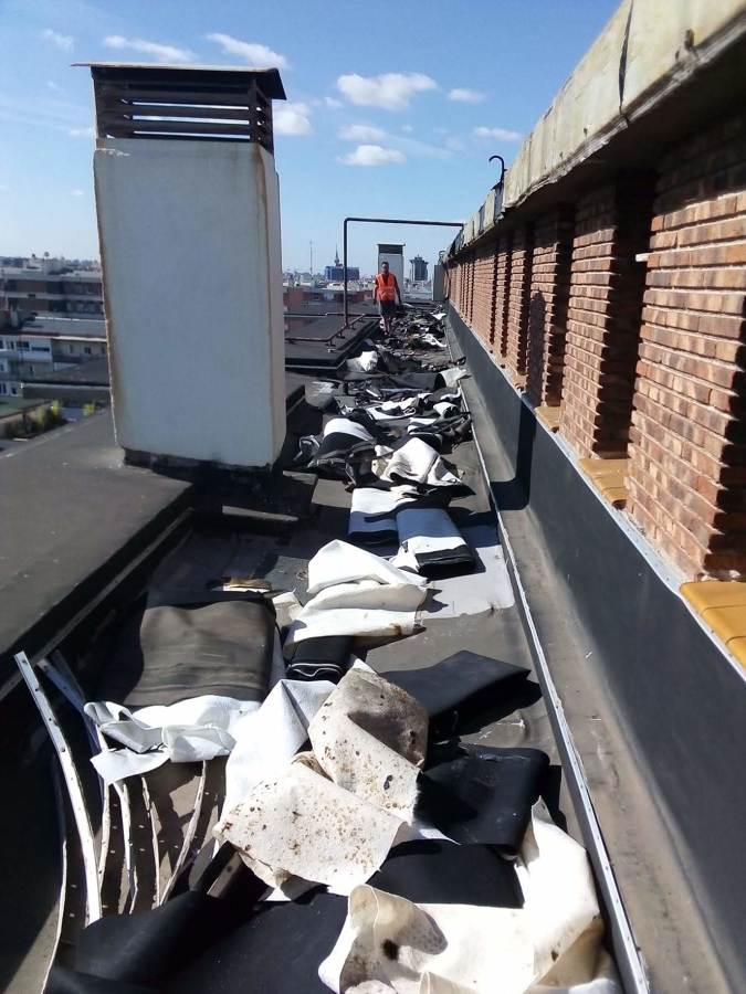 Impermeabilizacion de cubierta con fibra de vidrio y caucho liquido