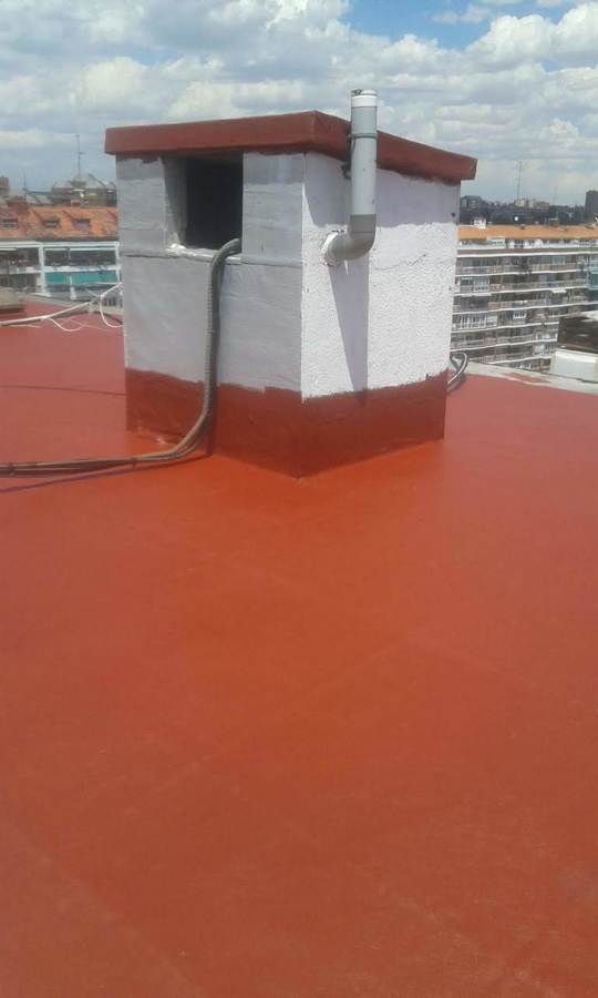 Impermeabilizacion de cubierta con fibra de vidrio y caucho liquido