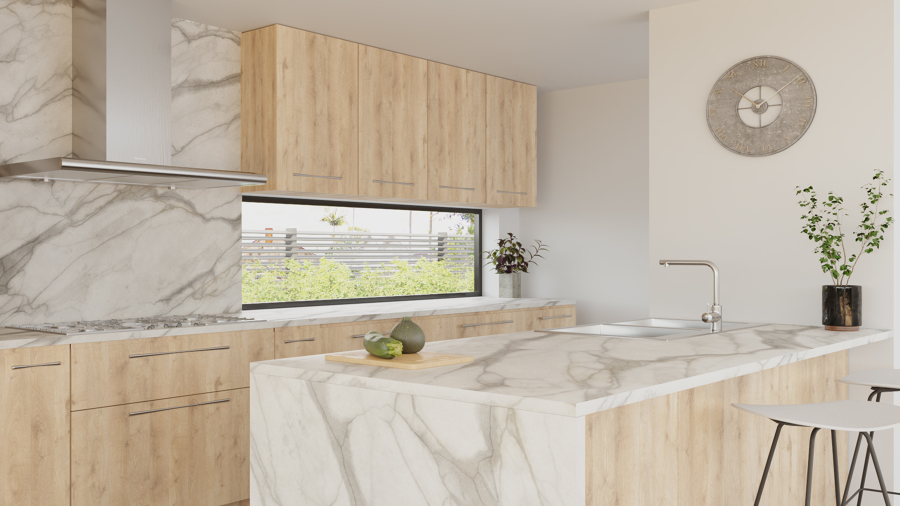 Estudio CGM Infografías. Render. Interior cocina salón. Brisbane, Australia 4